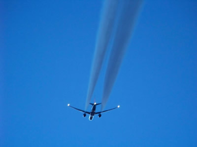 Hans piloting a comercial jet